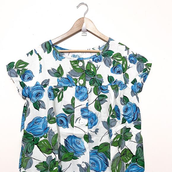 Vintage Floral Nightgown Medium Cottagecore Country Button Up Cotton Retro USA - Picture 3 of 7